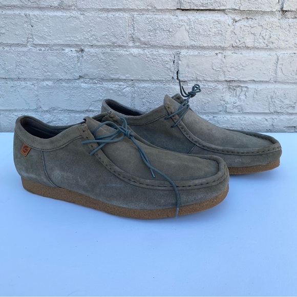 Clarks Shacre II Run olive Suede Moccasin Slip on shoes Men Size 12 wallaby - Picture 2 of 14